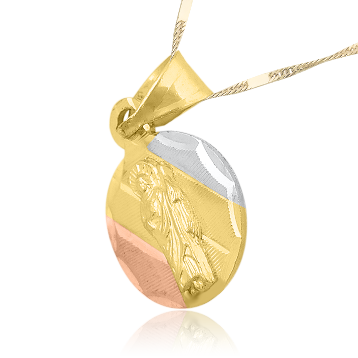 Medalla (Sin Cadena) Oro 18k Laminado #178 Forma Circular San Judas Tadeo Estilo Florentino Alto 1.6 cm Diámetro 1.1 cm