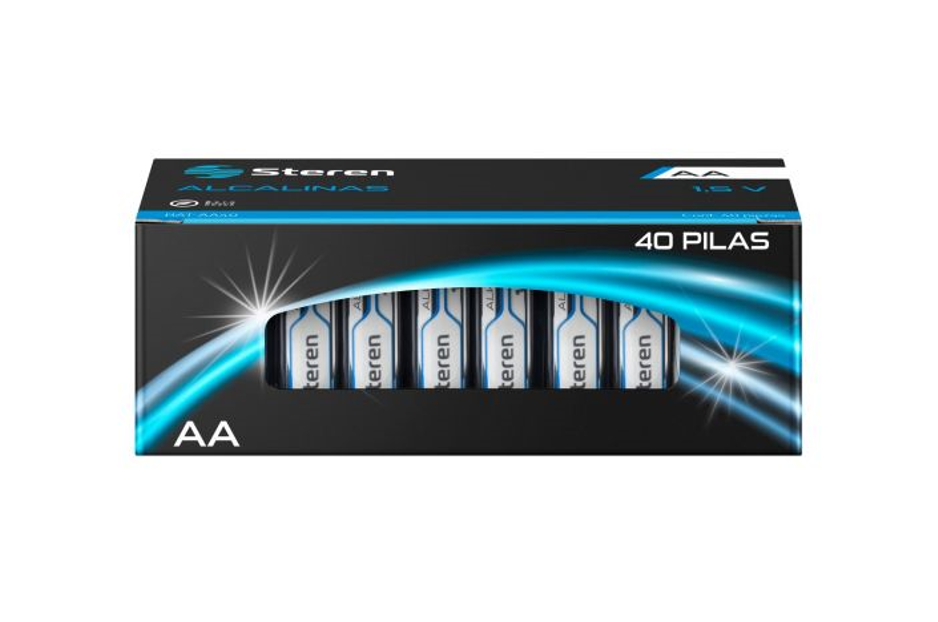 Paquete De 40 Baterías Pilas Alcalinas Aa Steren Bat-aa40