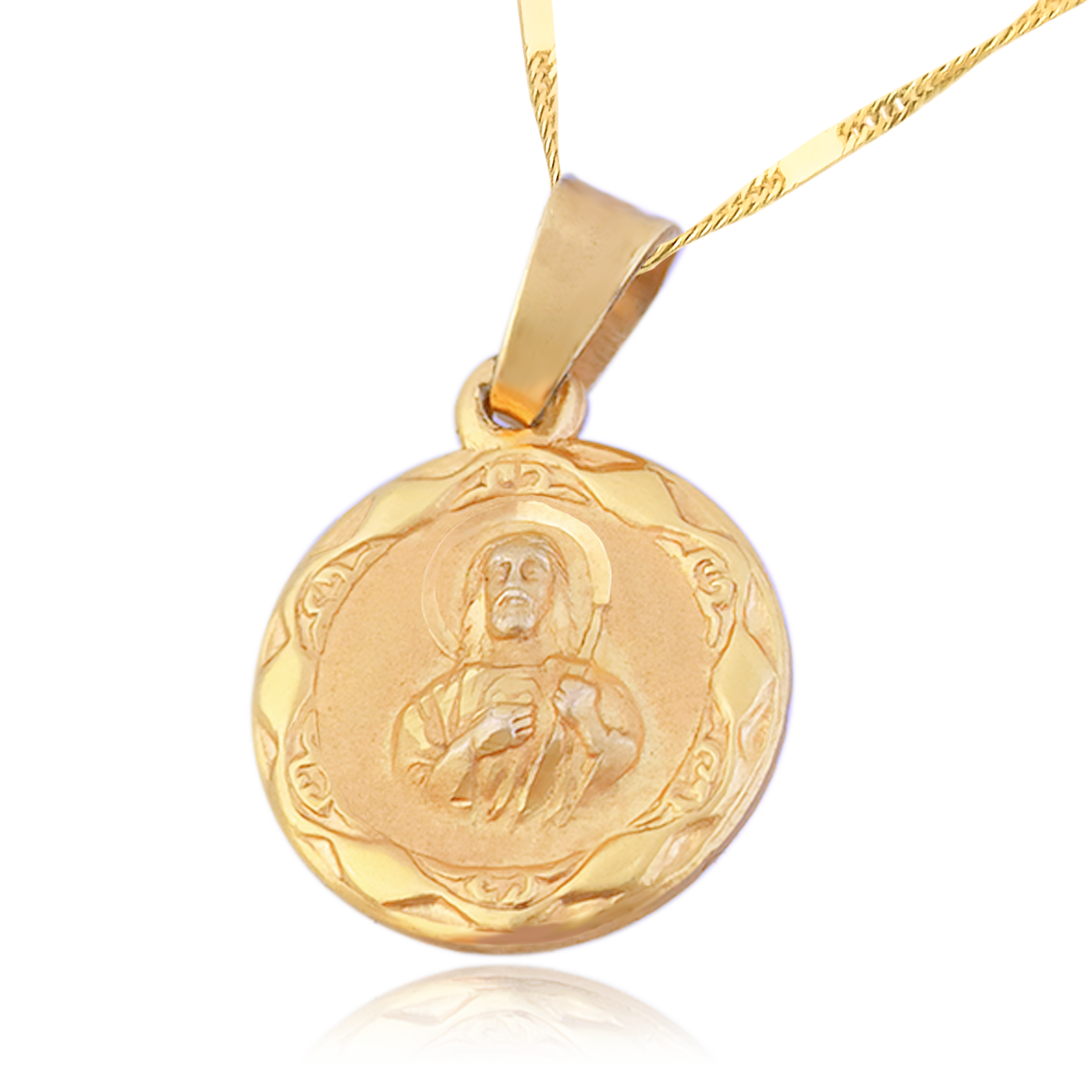 Medalla (Sin Cadena) Oro 18k Laminado #236 Forma Circular San Judas Tadeo Detalles alrededor Alto 1.8 cm Diámetro 1.2 cm 