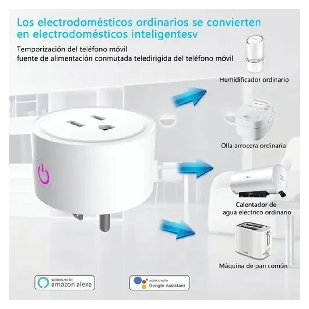 Enchufe Inteligente Con Wifi Para Alexa Google Home 2 Uds.