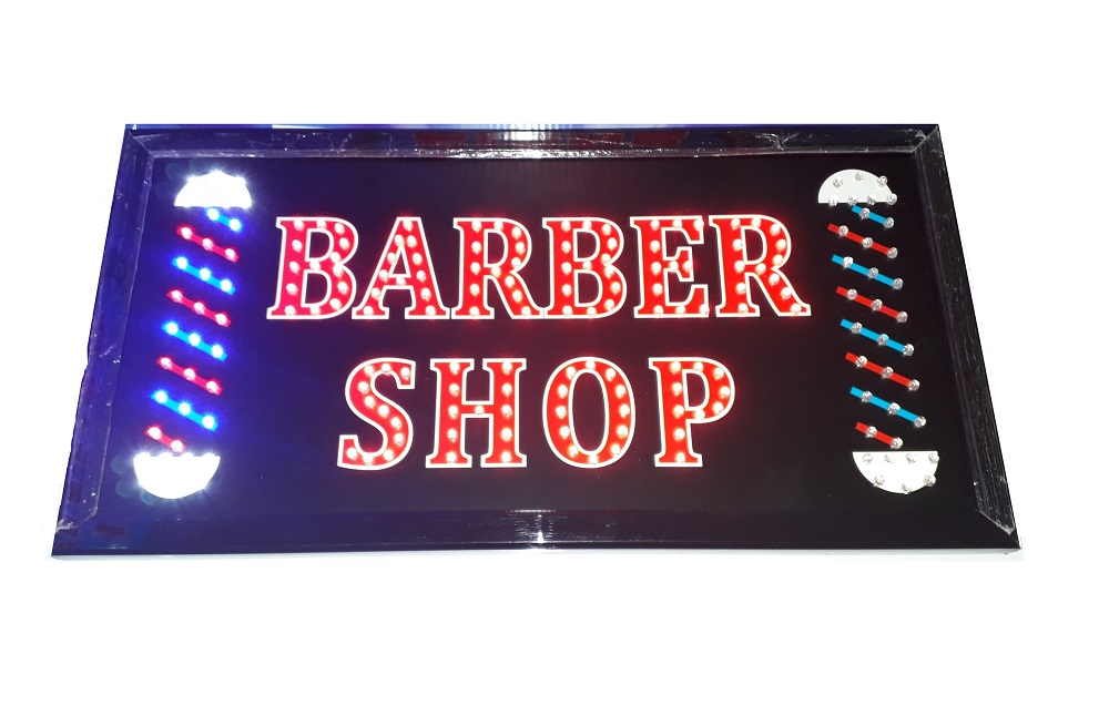 Letrero Led Luminoso BARBER SHOP Anuncio Para Negocio 2 CARAMELOS