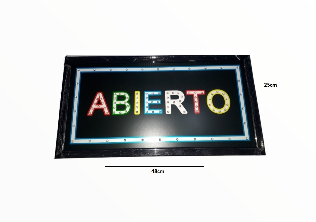 Letrero Led Abierto Colores Luminoso Anuncio Para Negocio
