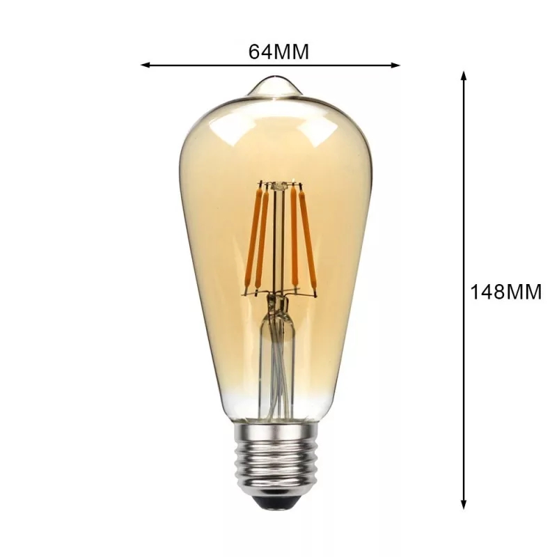Foco Led Vintage 6w Filamento Modelo St64 retro cálido