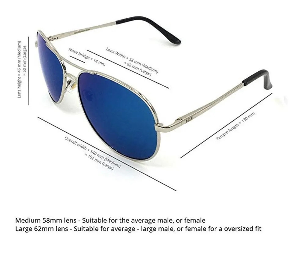 LENTES DE SOL PARA HOMBRES Y MUJERES AVIATOR CLÁSICO AZUL