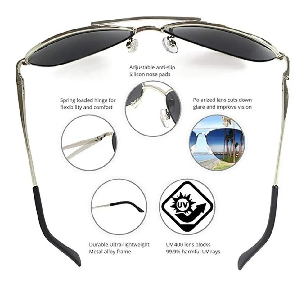 LENTES DE SOL PARA HOMBRES Y MUJERES AVIATOR CLÁSICO AZUL