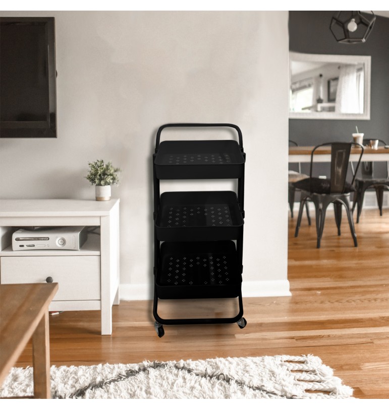 Carrito Organizador Multiusos 3 niveles con ruedas para cocina, baño, hogar