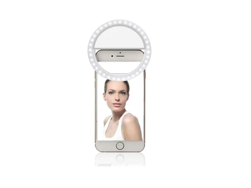 LAMPARA ARO CON LUZ LED PARA CELULAR CLIP SELFIE RECARGABLE