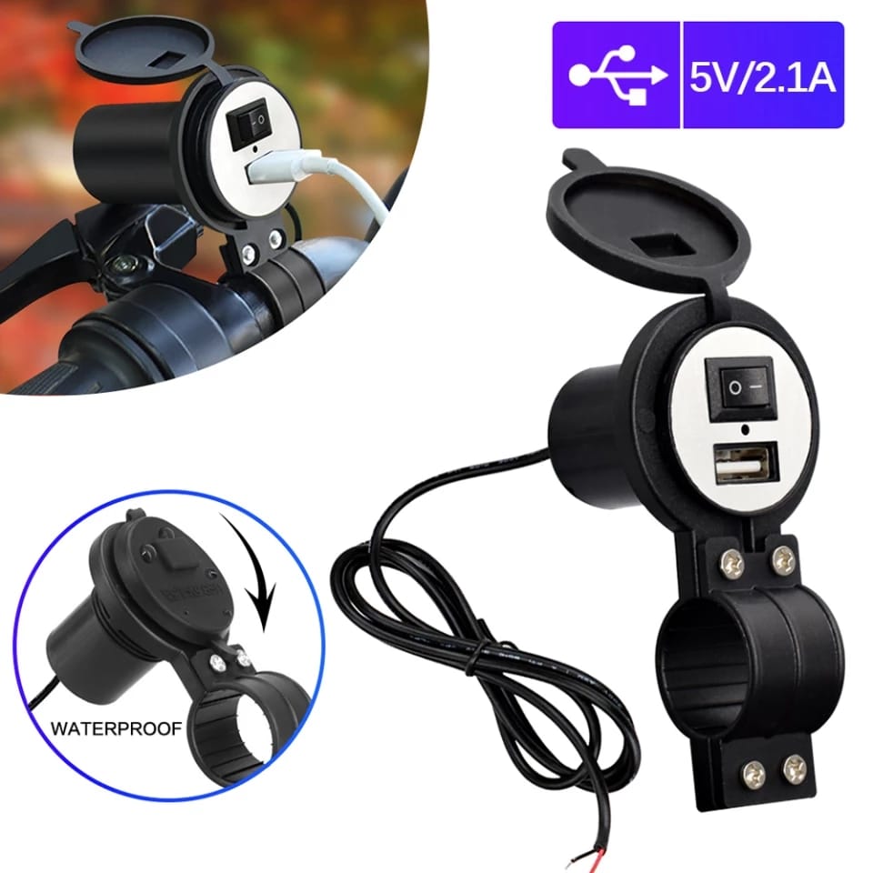 cargador usb turbo  para motocicleta 2.1 mah