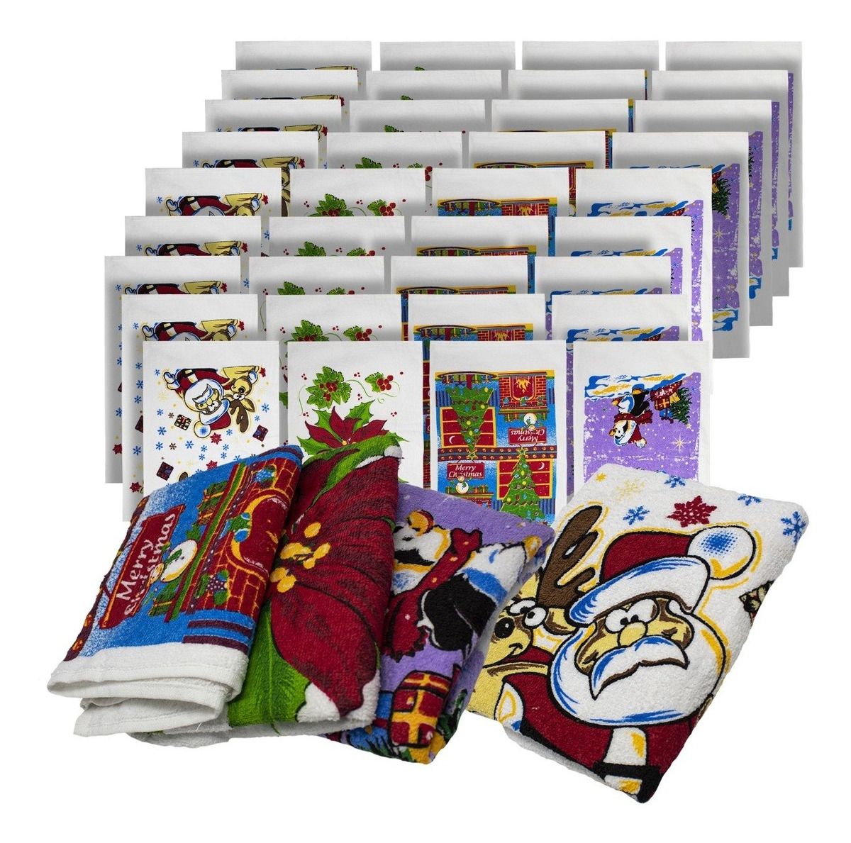 Set Toalla Secador Paño Cocina Navidad 40 Pzas Por Volumen