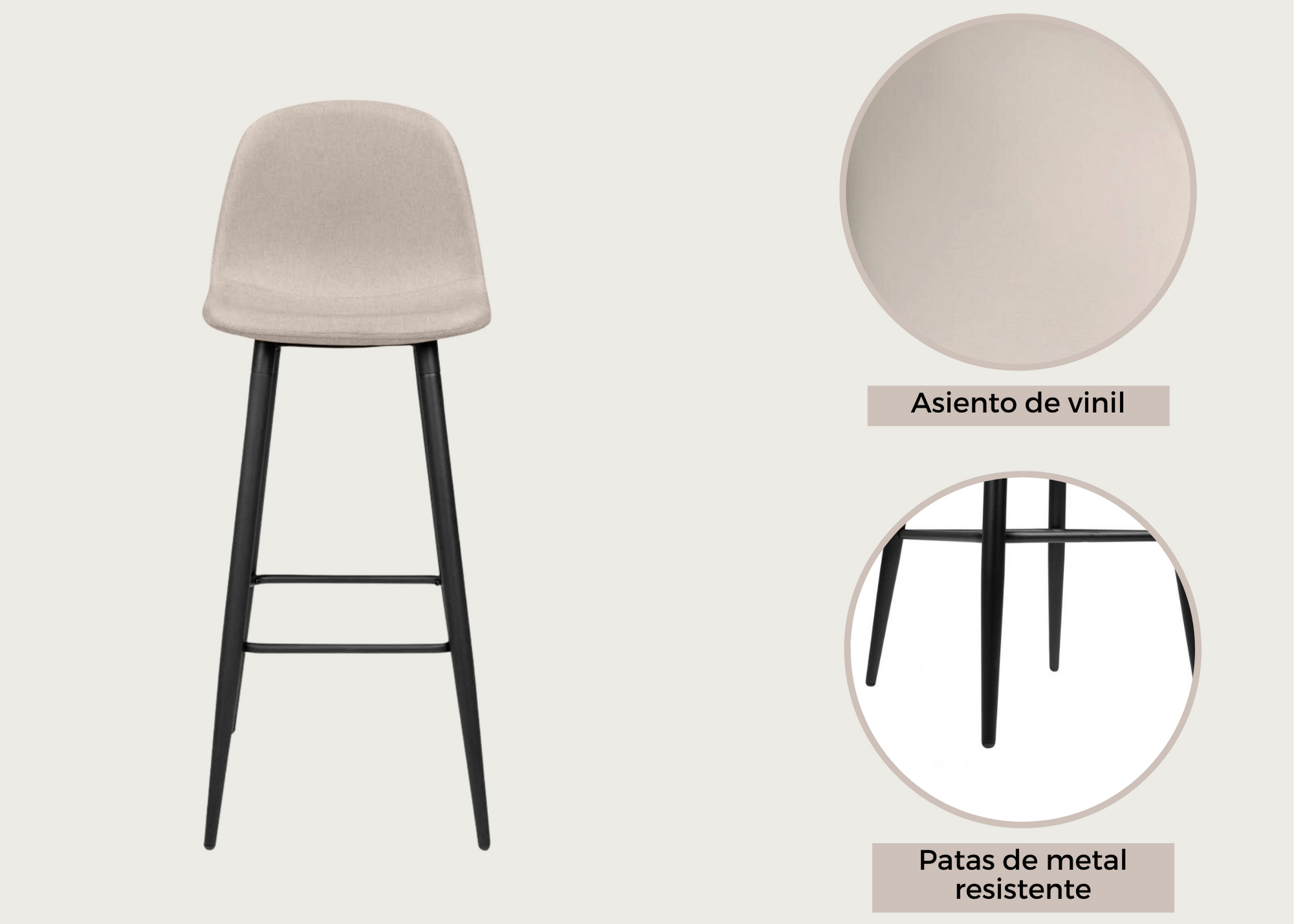 Silla alta oslo vinil piel (beige)