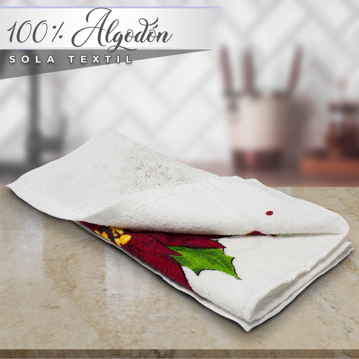 Set 8 Piezas Toalla Secador Paño Cocina Diseño Navidad Algodon
