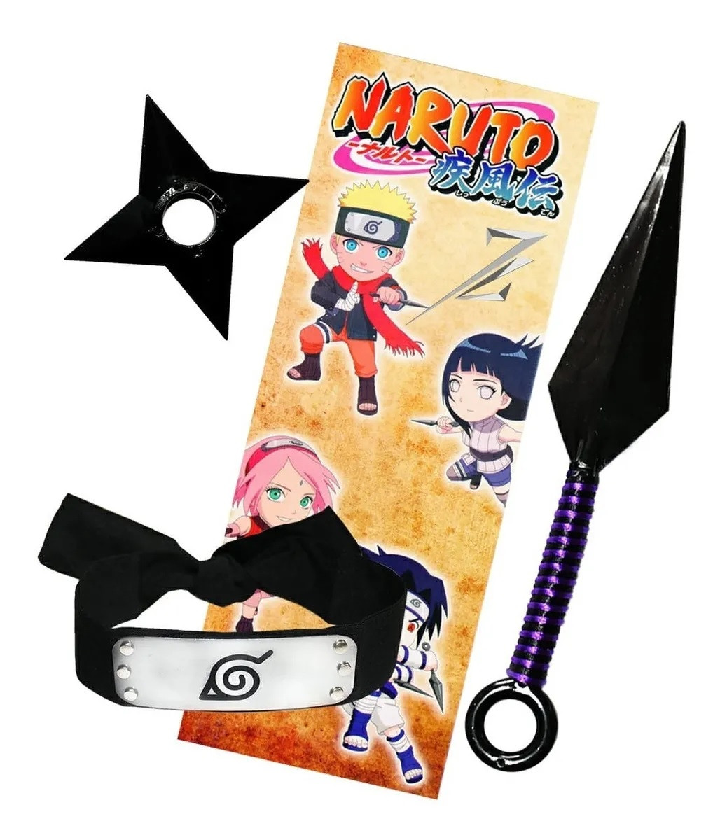 BANDA NARUTO SHIPPUDEN CON TOKEN Y SHURIKEN. SET COSPLAY