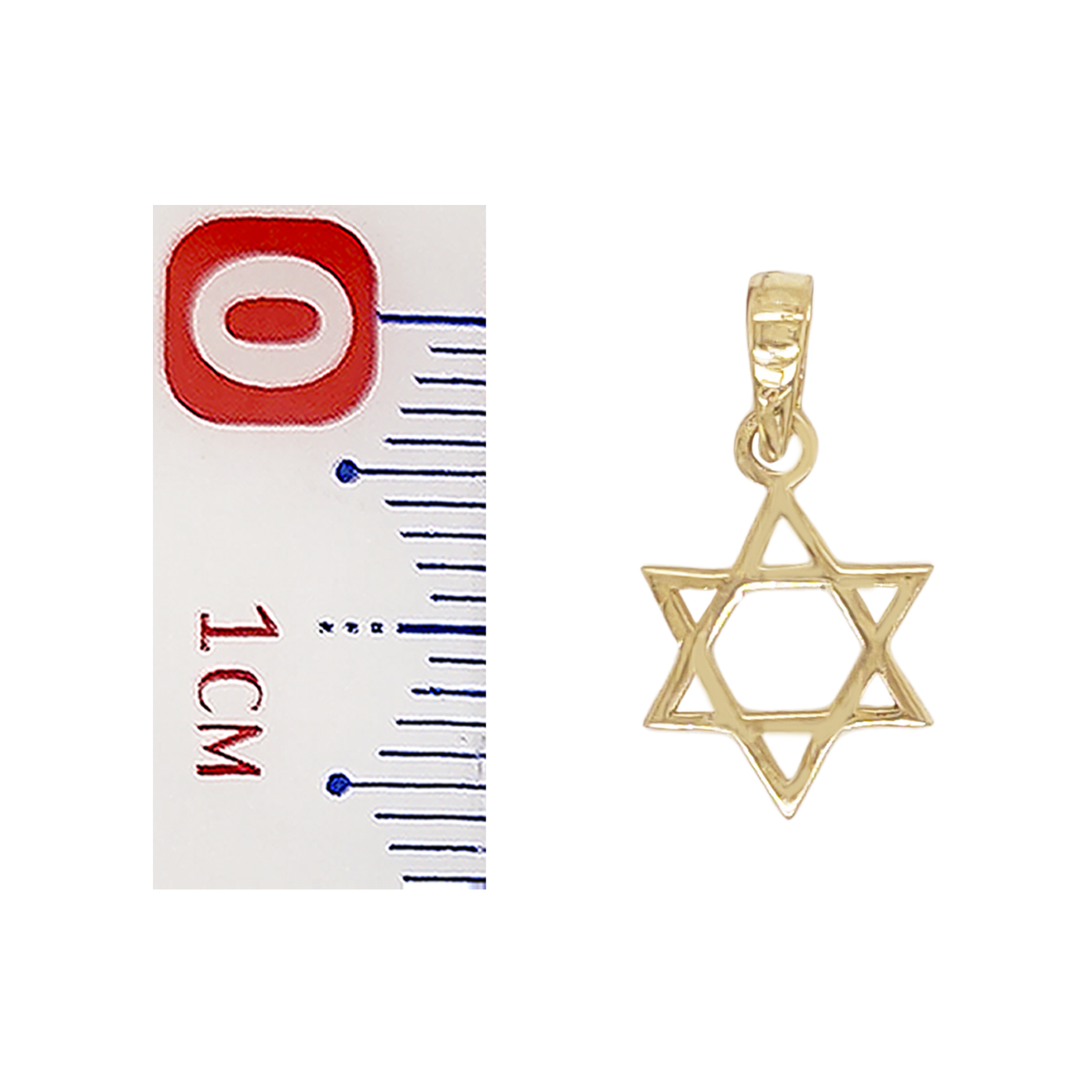 Dije con Diseño de Estrella de David en Oro Amarillo de 14 K + Obsequio