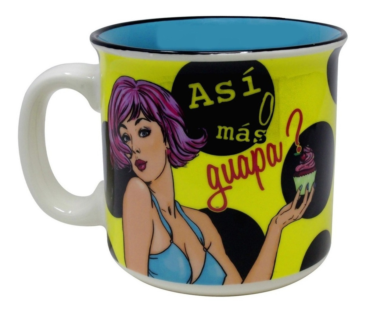 Taza Tarro Para Cafe Estilo Vintage Cerámica Mujeres 450 ml 