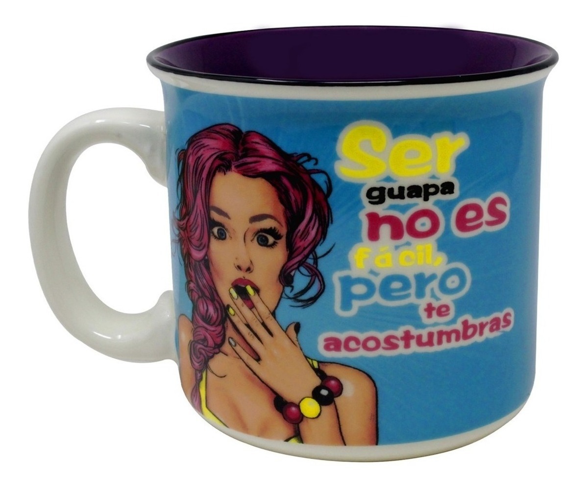 Taza Tarro Para Cafe Estilo Vintage Cerámica Mujeres 450 ml 
