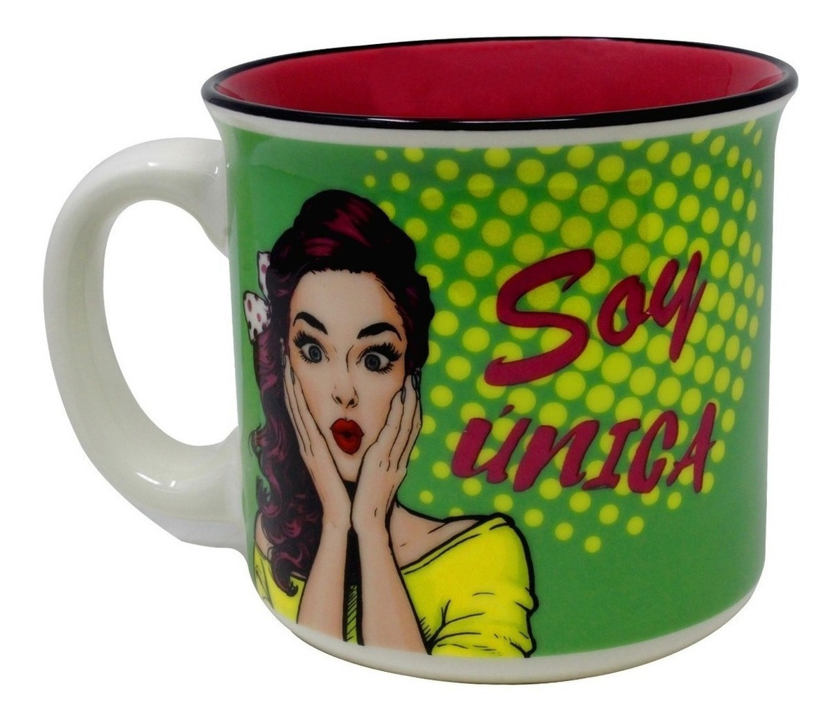 Taza Tarro Para Cafe Estilo Vintage Cerámica Mujeres 450 ml 