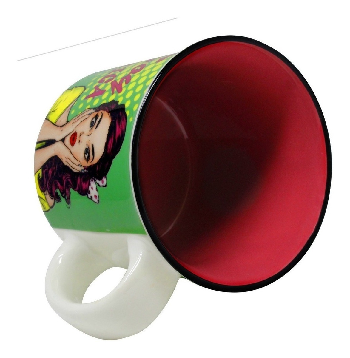 Taza Tarro Para Cafe Estilo Vintage Cerámica Mujeres 450 ml 