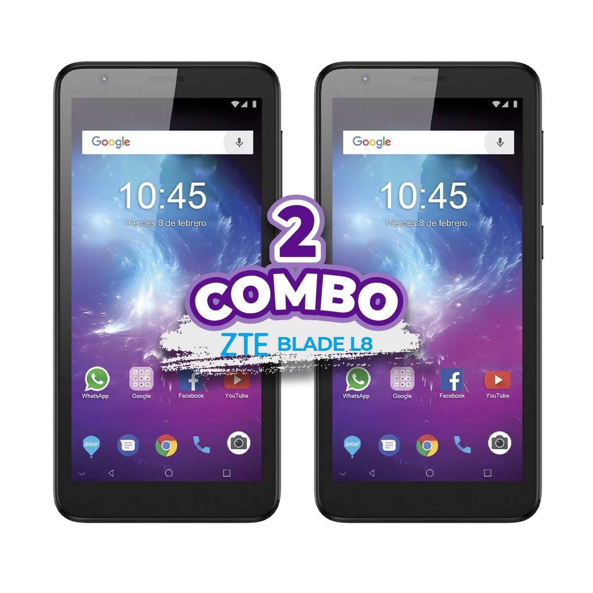 COMBO DE 2 CELULARES ZTE BLADE L8 32GB NEGRO	