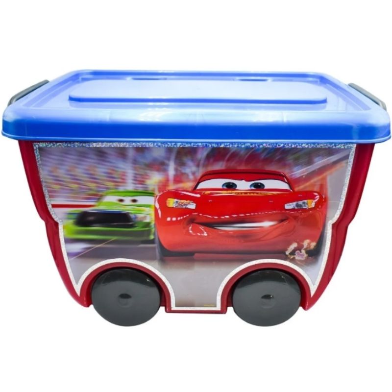 Fun kids 1594-433 Jueguetero Organizador Cars Disney Contenedor Baul C Ruedas