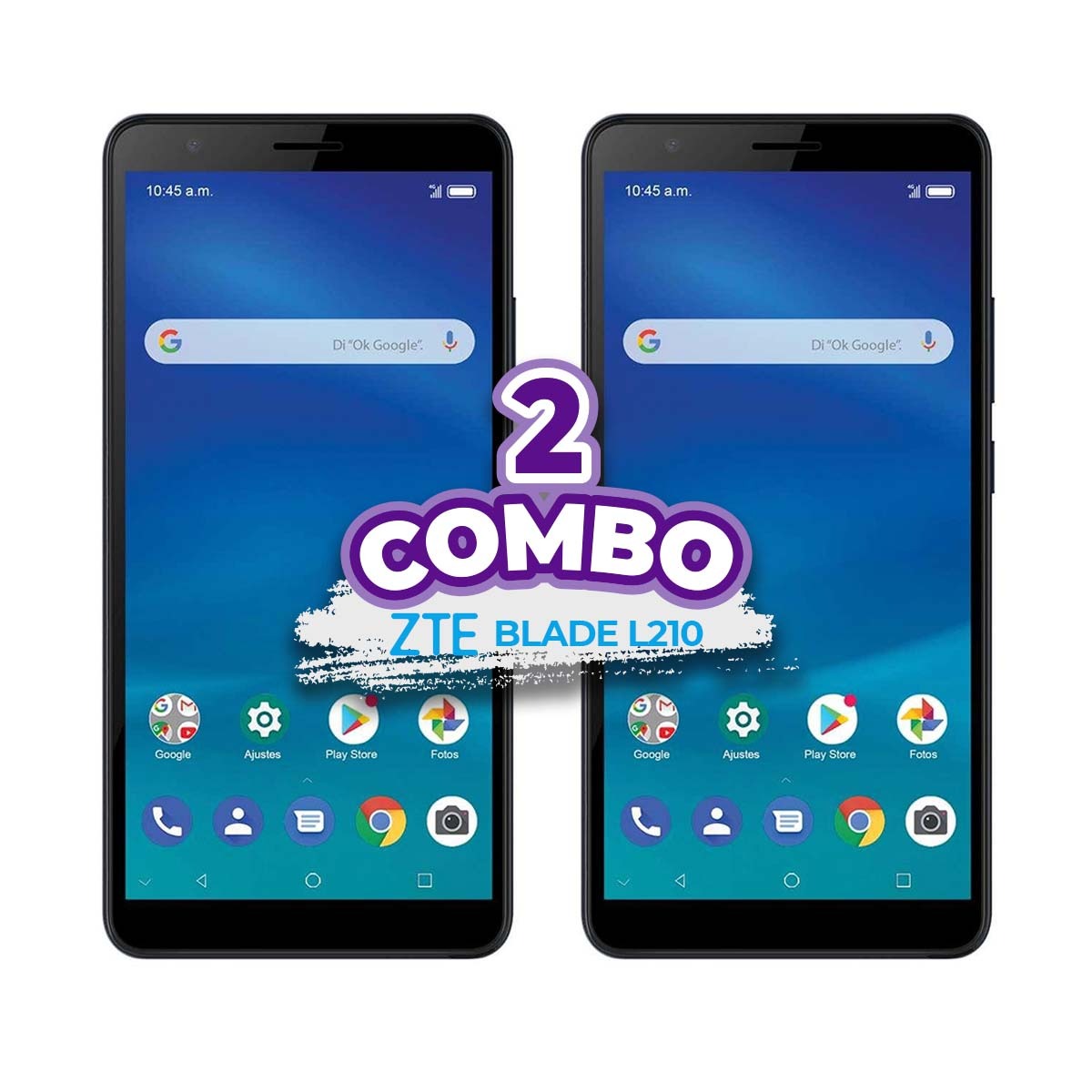 COMBO DE 2 CELULARES ZTE BLADE L210 32GB/1GB RAM NEGRO