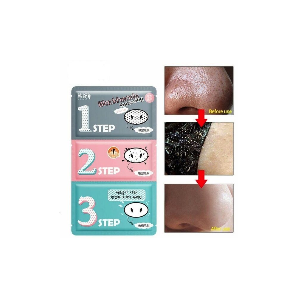 Mascarilla Tira Removedora De Puntos Negros para Nariz de 3 Pasos Hankey