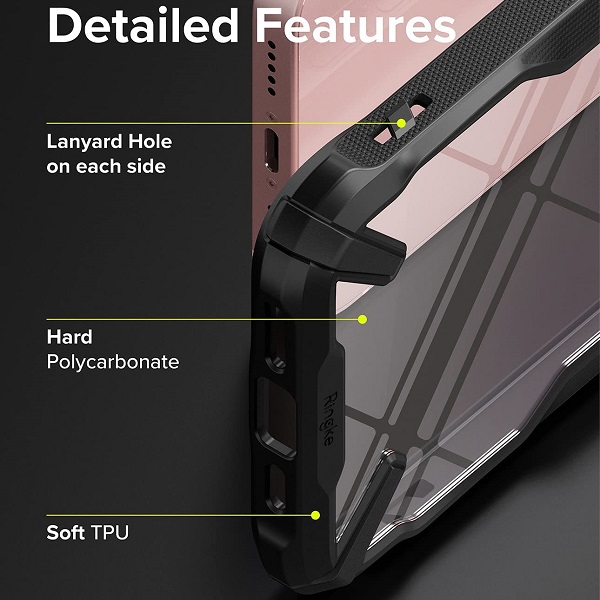 FUNDA CASE RINGKE FUSION X para IPHONE 13 NORMAL / BLACK (TRANSPARENTE Y ORILLAS NEGRAS)