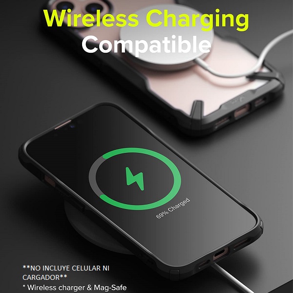 FUNDA CASE RINGKE FUSION X para IPHONE 13 NORMAL / BLACK (TRANSPARENTE Y ORILLAS NEGRAS)
