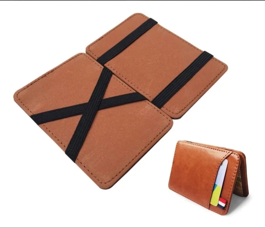 Cartera Mágica Café Elasticos Para Billetes Magic Wallet 