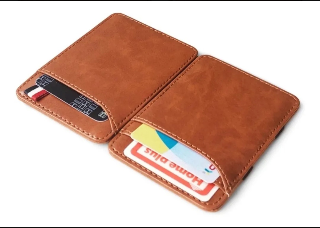 Cartera Mágica Café Elasticos Para Billetes Magic Wallet 