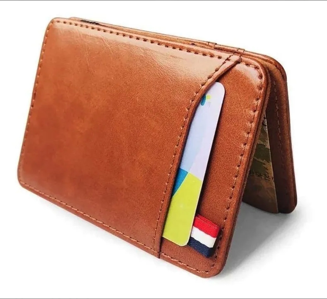 Cartera Mágica Café Elasticos Para Billetes Magic Wallet 