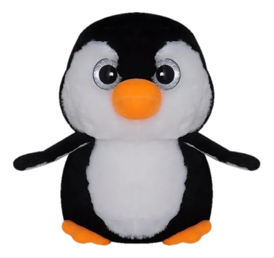 Pinguino De Peluche Con Ojos Grandes Tamaño 21 Cm Nuevo