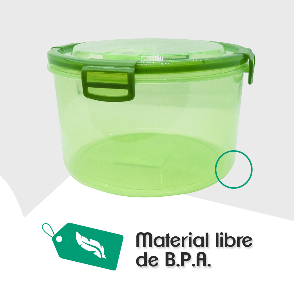 Recipiente Plástico Contenedor TUPPERS HERMETICOS 3 Pzas Verde