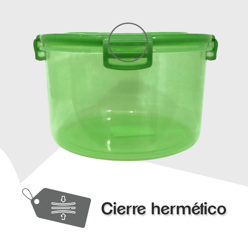 Recipiente Plástico Contenedor TUPPERS HERMETICOS 3 Pzas Verde