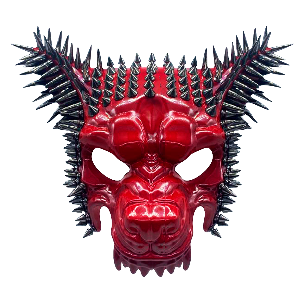 Máscara de Lobo Rojo Con Picos Disfraz De Halloween Antifaz