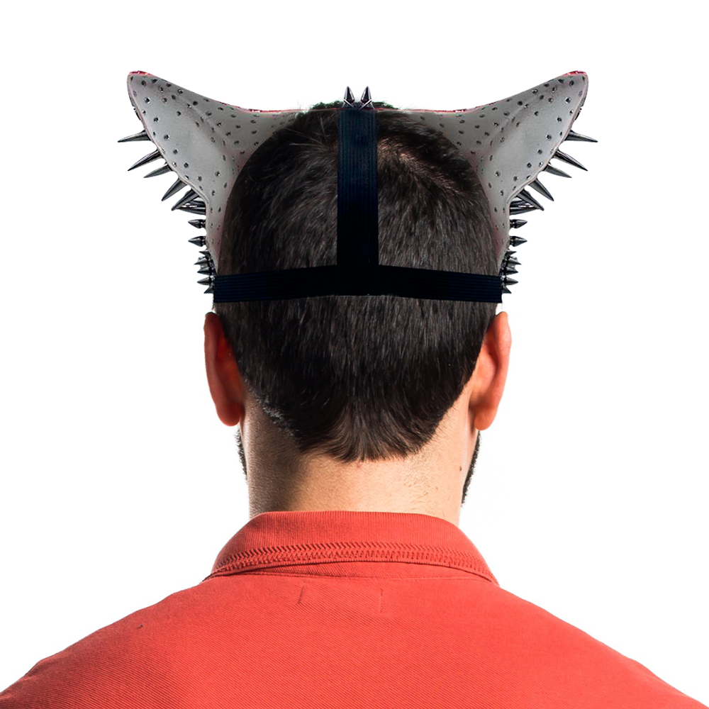 Máscara de Lobo Rojo Con Picos Disfraz De Halloween Antifaz