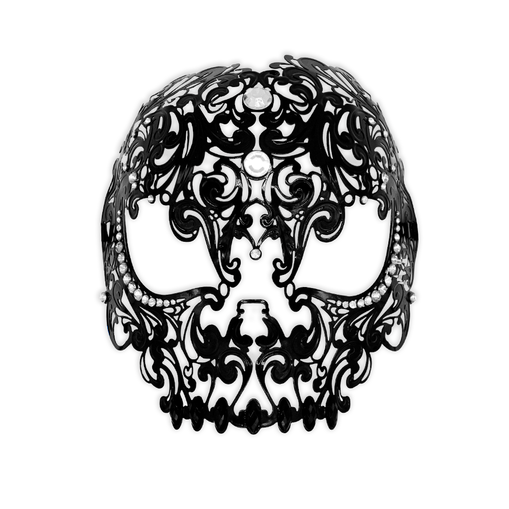 Antifaz De Calavera Negra Máscara De Aluminio Halloween