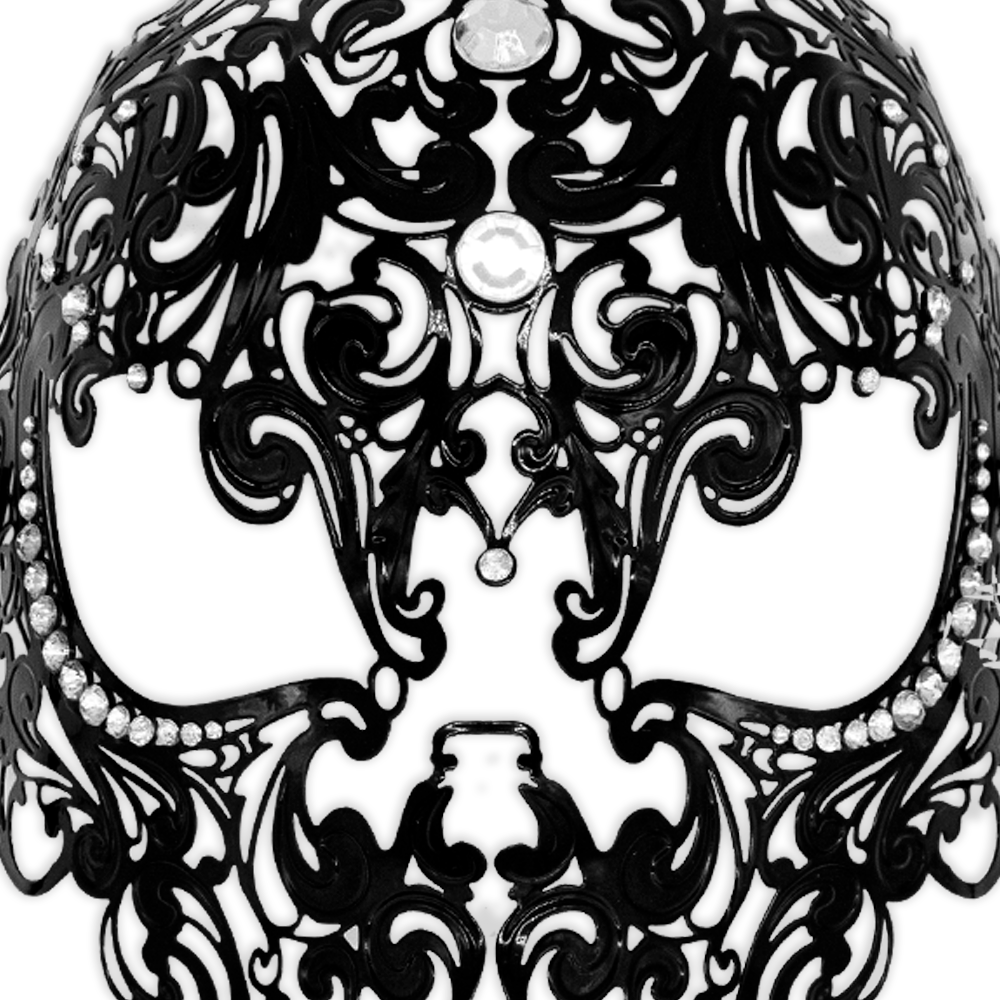 Antifaz De Calavera Negra Máscara De Aluminio Halloween