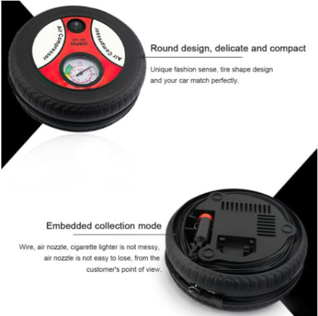 Mini Compresor De Aire Bomba Tipo Llanta 12v 260psi Auto