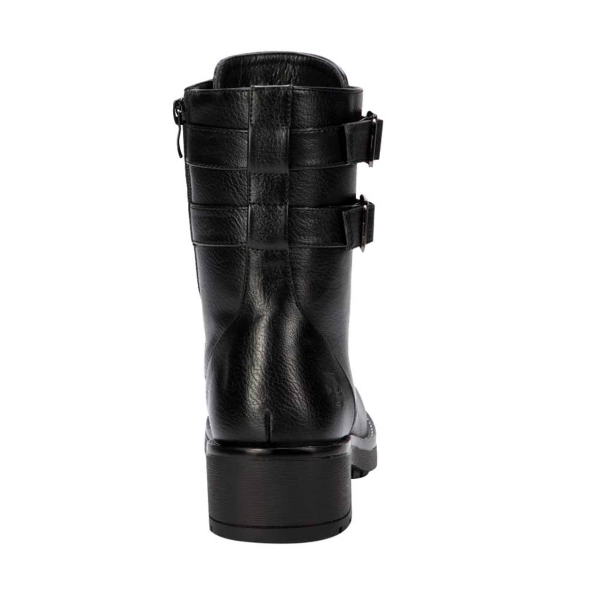 Par de botas militares para mujer marca Belinda Peregrin, con correas y detalles metálicos, mod. 993508