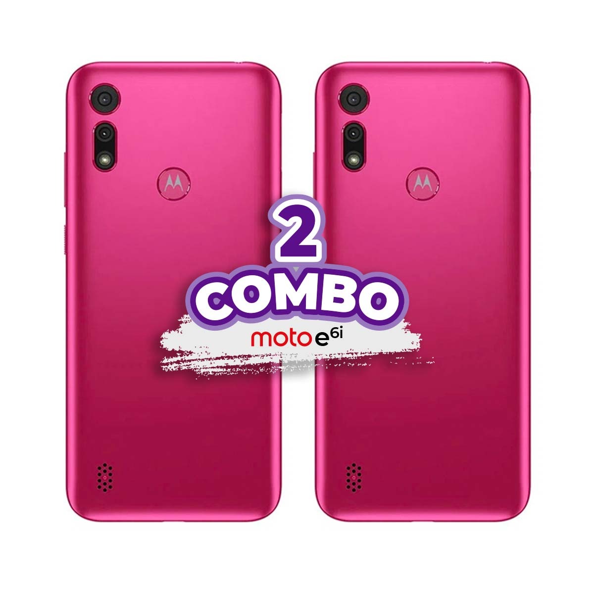 COMBO DE 2 CELULARES MOTOROLA E6i 32GB 2GB RAM ROSA