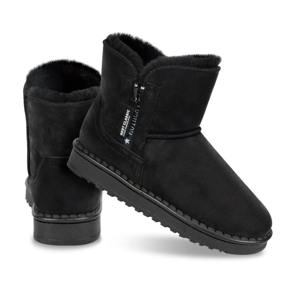 Botas para el frío para mujer tipo Ugg, color negro, marca PBPS, ultra cómodas, mod. 993521