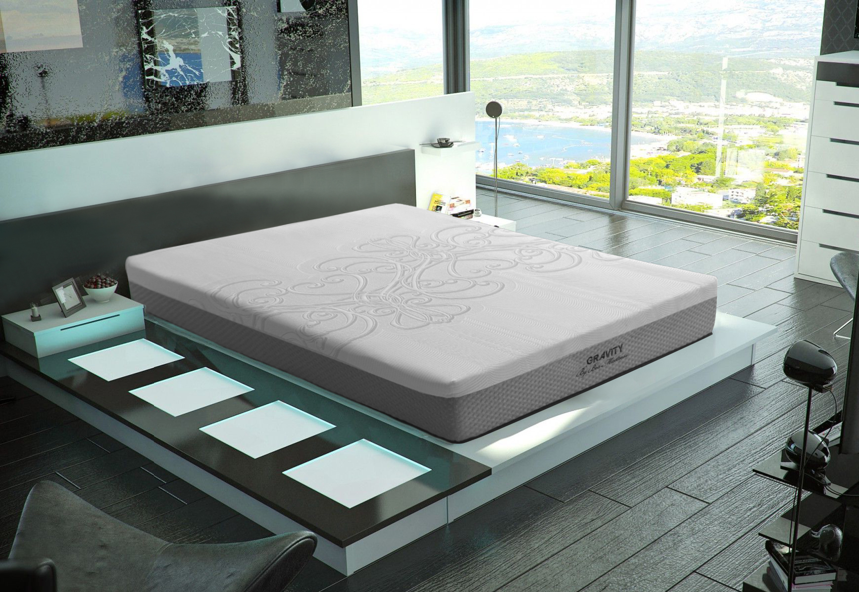 Colchon Individual Memory Foam Con Gel Gravity En Caja Bio Mattress