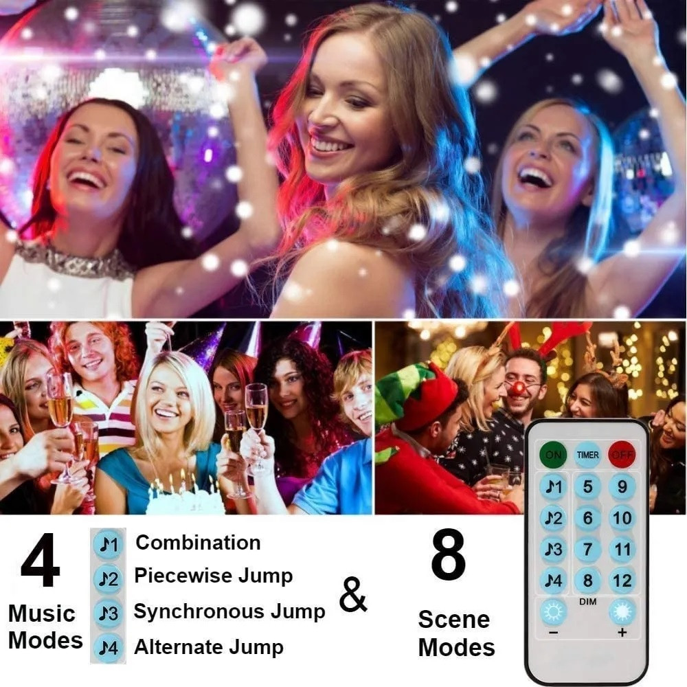 LUCES DECORATIVAS CONTROL REMOTO TIRA LED 10M SYNC CON MÚSIC