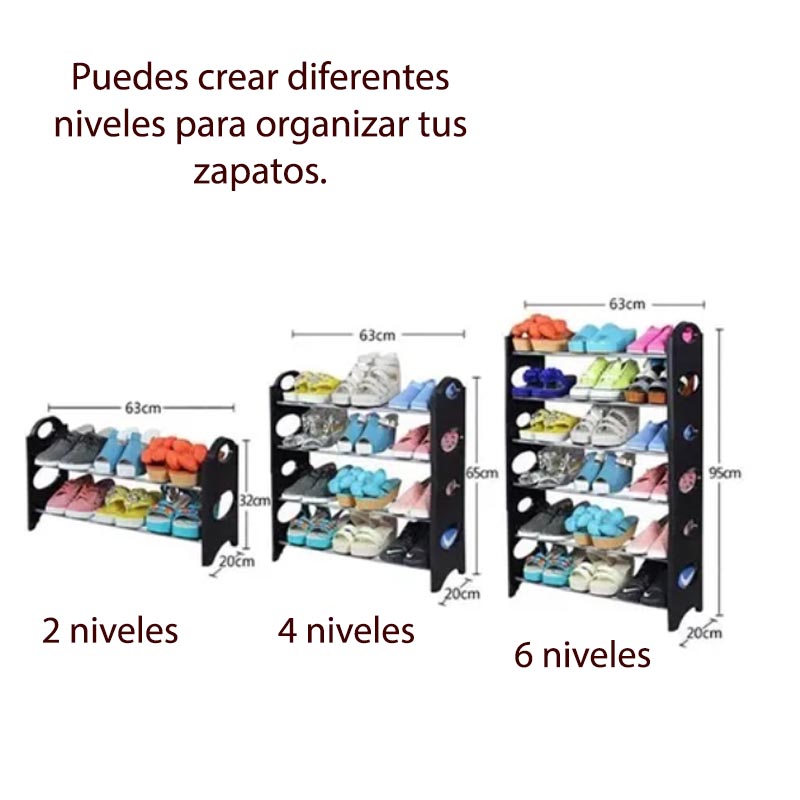 Rack Zapatera Rack 30 pares 10 Niveles Organizador Mueble Facil Armado Rack 