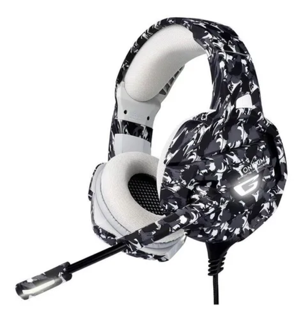 Audífonos gamer Onikuma K5 camo con luz LED color Camo