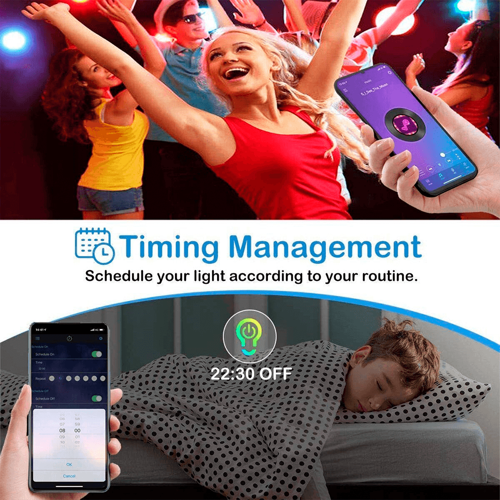 Tira De Luces Led Bluetooth Control 5050 Rgb 20m (2x10m) Controlable por APP