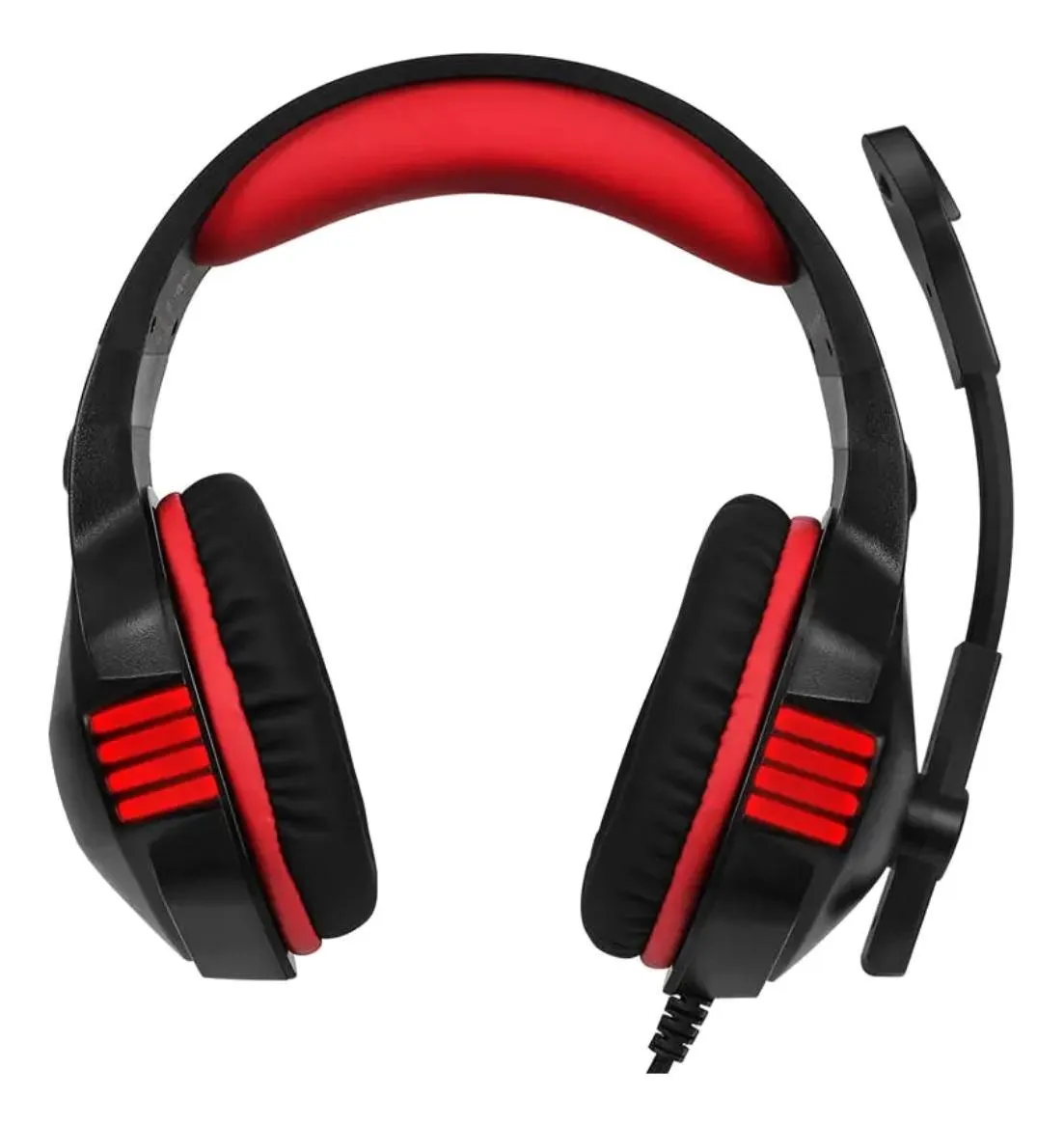 Audífonos gamer Hunterspider V3 negro y rojo con luz LED