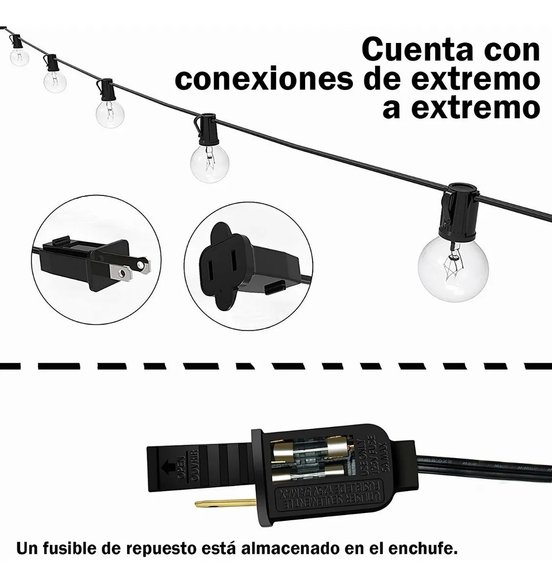 Guirnalda De Luces 7.62 Metros 25 Focos G40 Impermeable