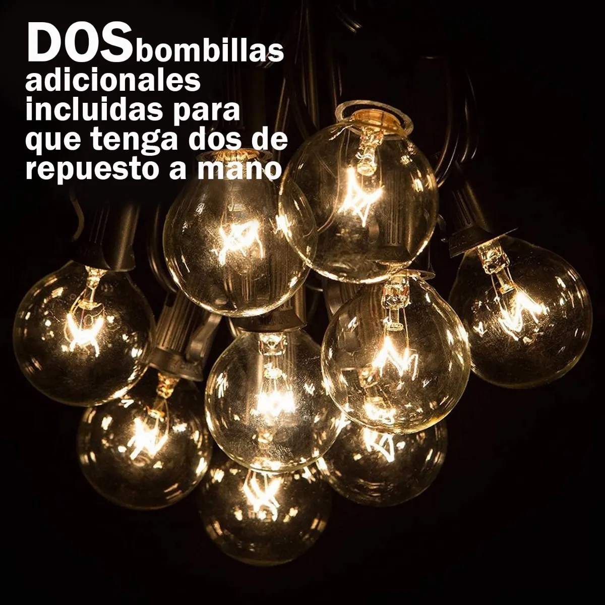 Guirnalda De Luces 7.62 Metros 25 Focos G40 Impermeable