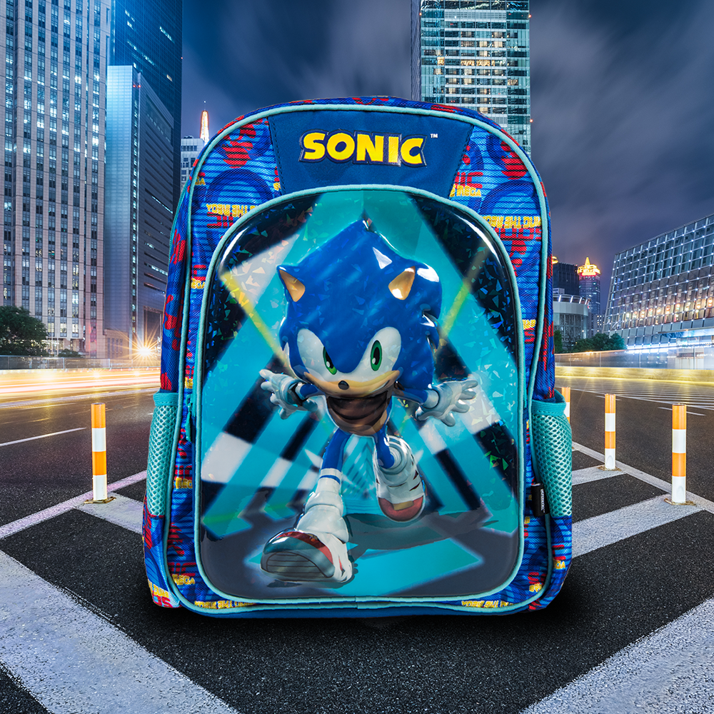Mochila Escolar Sonic 16 Acabados Rojos Diseño 3d  Run Away